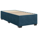 vidaXL sötétkék bársony rugós ágy matraccal 100 x 200 cm