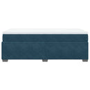 vidaXL sötétkék bársony rugós ágy matraccal 100 x 200 cm