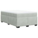 vidaXL világosszürke bársony rugós ágy matraccal 120 x 190 cm