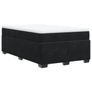 vidaXL fekete bársony rugós ágy matraccal 120x190 cm