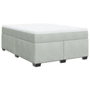 vidaXL világosszürke bársony rugós ágy matraccal 140x190 cm