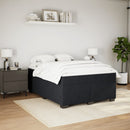 vidaXL fekete bársony rugós ágy matraccal 140 x 190 cm