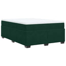 vidaXL sötétzöld bársony rugós ágy matraccal 140x190 cm
