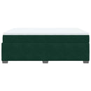 vidaXL sötétzöld bársony rugós ágy matraccal 140x190 cm