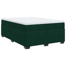vidaXL sötétzöld bársony rugós ágy matraccal 140x190 cm