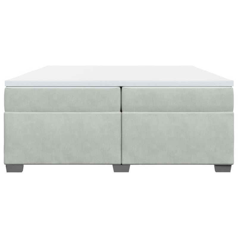 vidaXL világosszürke bársony rugós ágy matraccal 200x200 cm