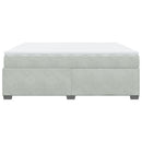 vidaXL világosszürke bársony rugós ágy matraccal 200x200 cm