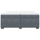 vidaXL sötétszürke bársony rugós ágy matraccal 200x200 cm