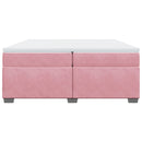 vidaXL rózsaszín bársony rugós ágy matraccal 200x200 cm