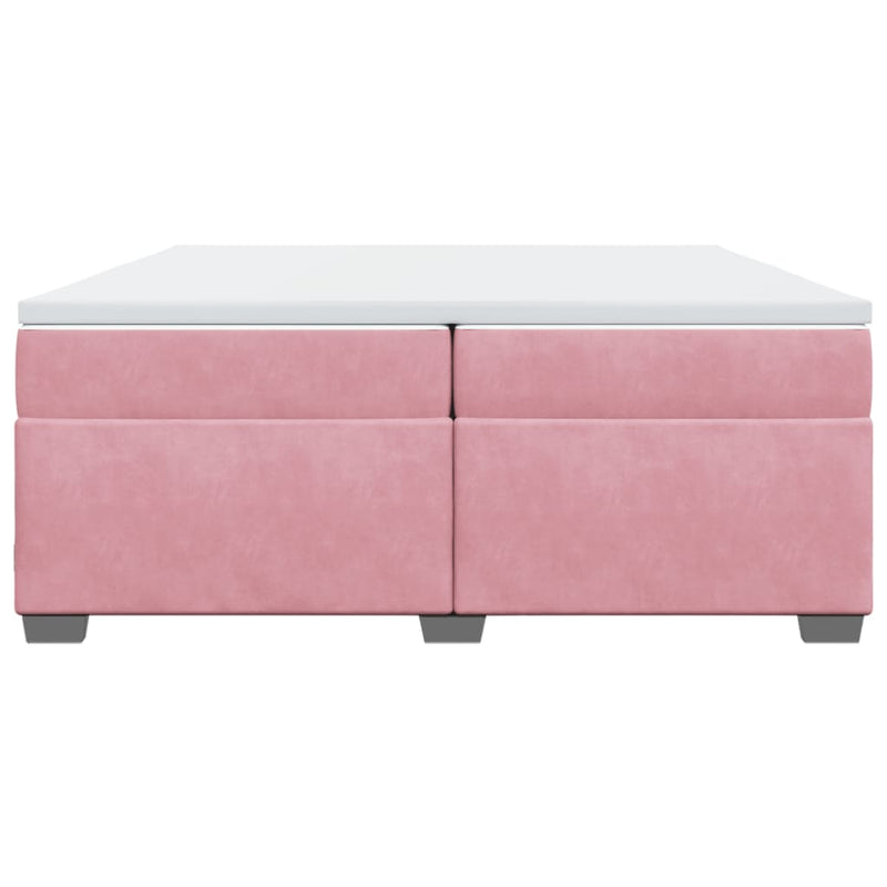 vidaXL rózsaszín bársony rugós ágy matraccal 200x200 cm