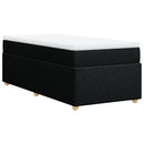 vidaXL fekete szövet rugós ágy matraccal 80 x 200 cm