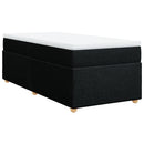 vidaXL fekete szövet rugós ágy matraccal 80 x 200 cm