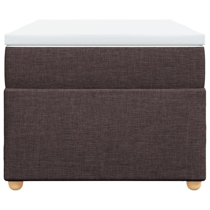 vidaXL sötétbarna szövet rugós ágy matraccal 80 x 200 cm