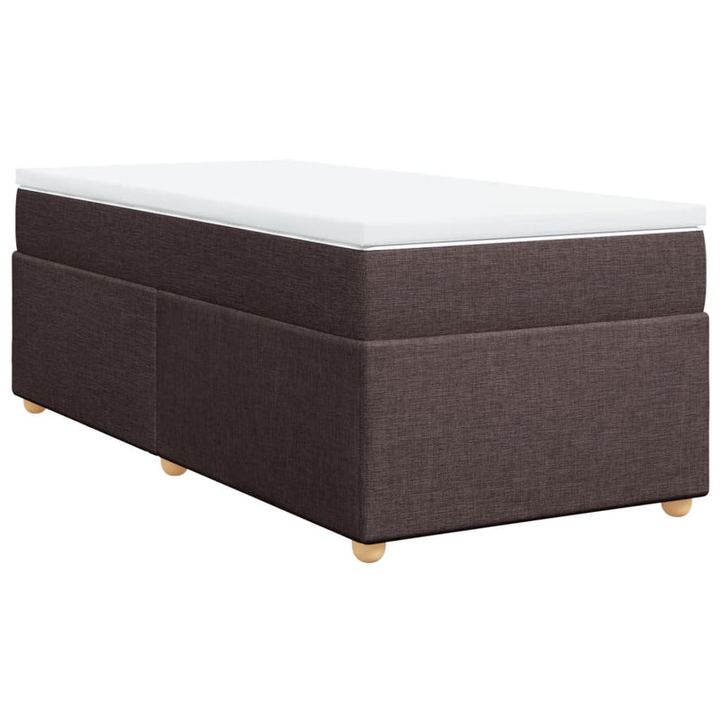 vidaXL sötétbarna szövet rugós ágy matraccal 80 x 200 cm