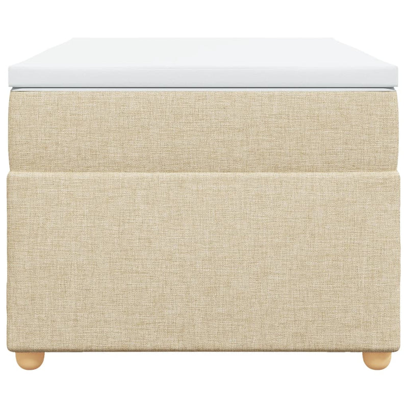 vidaXL krémszínű szövet rugós ágy matraccal 80 x 200 cm