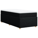 vidaXL fekete szövet rugós ágy matraccal 90x190 cm