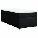 vidaXL fekete szövet rugós ágy matraccal 90x190 cm