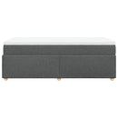 vidaXL sötétszürke szövet rugós ágy matraccal 90 x 200 cm