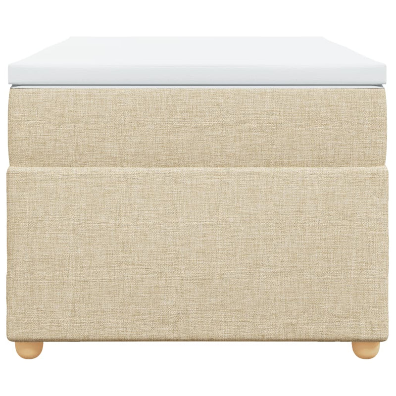 vidaXL krémszínű szövet rugós ágy matraccal 90 x 200 cm