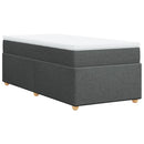 vidaXL sötétszürke szövet rugós ágy matraccal 100 x 200 cm