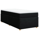 vidaXL fekete szövet rugós ágy matraccal 100 x 200 cm