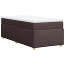 vidaXL sötétbarna szövet rugós ágy matraccal 100 x 200 cm