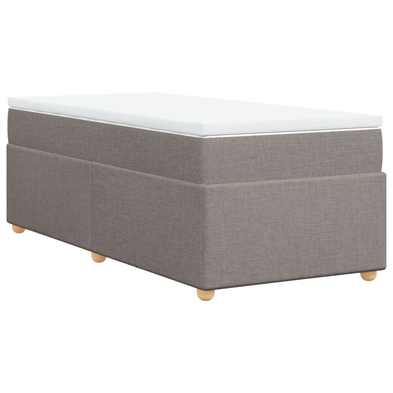 vidaXL tópszínű szövet rugós ágy matraccal 100 x 200 cm