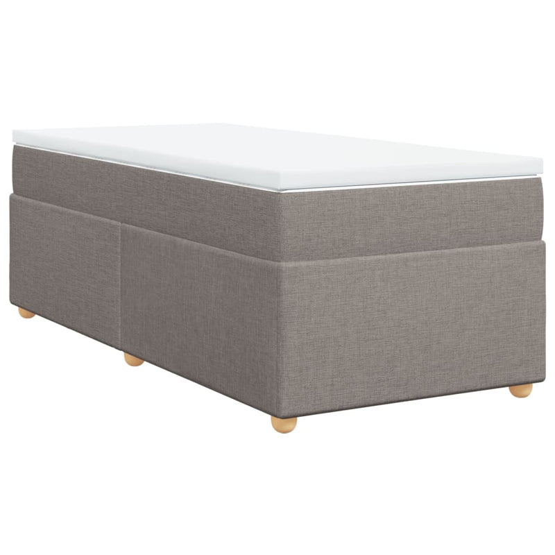 vidaXL tópszínű szövet rugós ágy matraccal 100 x 200 cm
