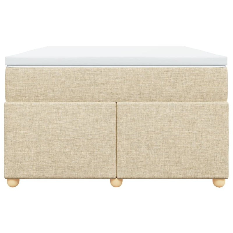 vidaXL krémszínű szövet rugós ágy matraccal 120 x 200 cm