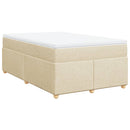 vidaXL krémszínű szövet rugós ágy matraccal 120 x 200 cm