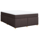 vidaXL sötétbarna szövet rugós ágy matraccal 140 x 190 cm