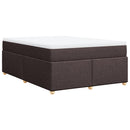 vidaXL sötétbarna szövet rugós ágy matraccal 140 x 190 cm