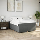 vidaXL sötétszürke szövet rugós ágy matraccal 160 x 200 cm