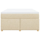 vidaXL krémszínű szövet rugós ágy matraccal 160 x 200 cm