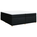 vidaXL fekete szövet rugós ágy matraccal 200 x 200 cm