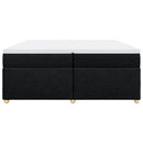 vidaXL fekete szövet rugós ágy matraccal 200 x 200 cm