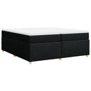 vidaXL fekete szövet rugós ágy matraccal 200 x 200 cm