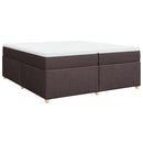 vidaXL sötétbarna szövet rugós ágy matraccal 200 x 200 cm