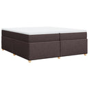 vidaXL sötétbarna szövet rugós ágy matraccal 200 x 200 cm