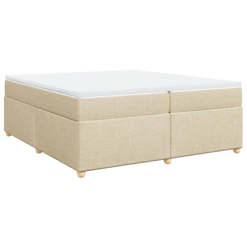 vidaXL krémszínű szövet rugós ágy matraccal 200 x 200 cm