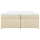 vidaXL krémszínű szövet rugós ágy matraccal 200 x 200 cm