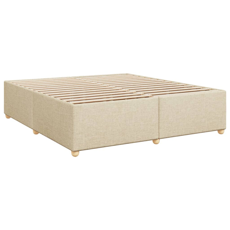 vidaXL krémszínű szövet rugós ágy matraccal 200 x 200 cm