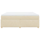 vidaXL krémszínű szövet rugós ágy matraccal 200 x 200 cm