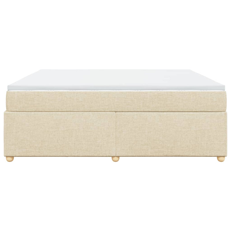 vidaXL krémszínű szövet rugós ágy matraccal 200 x 200 cm