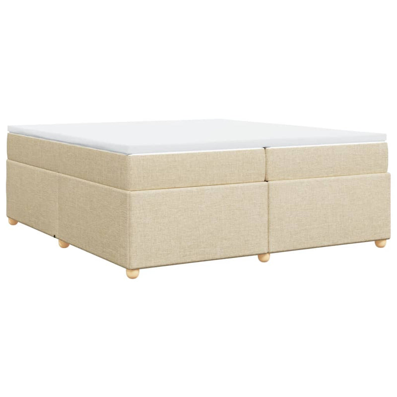 vidaXL krémszínű szövet rugós ágy matraccal 200 x 200 cm