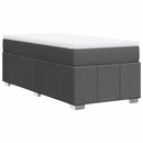 vidaXL sötétszürke szövet rugós ágy matraccal 80 x 200 cm