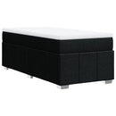 vidaXL fekete szövet rugós ágy matraccal 80 x 200 cm
