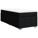 vidaXL fekete szövet rugós ágy matraccal 90x190 cm