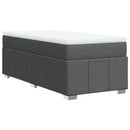 vidaXL sötétszürke szövet rugós ágy matraccal 90 x 200 cm