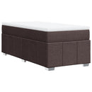 vidaXL sötétbarna szövet rugós ágy matraccal 90 x 200 cm